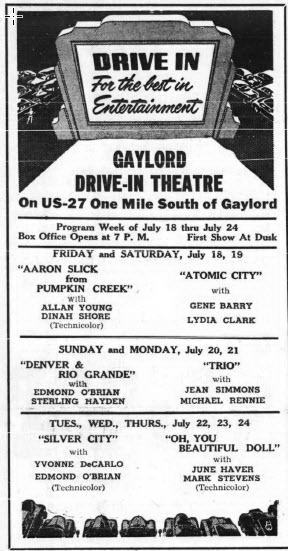 Sky-Hi Drive-In Theatre - July 17 1952